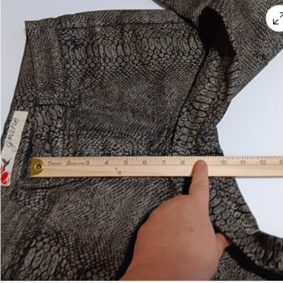 Grane Womens Juniors 13 Jeggings Snakeskin Print‎ Low Rise Stretch Pants D1 - Picture 6 of 12